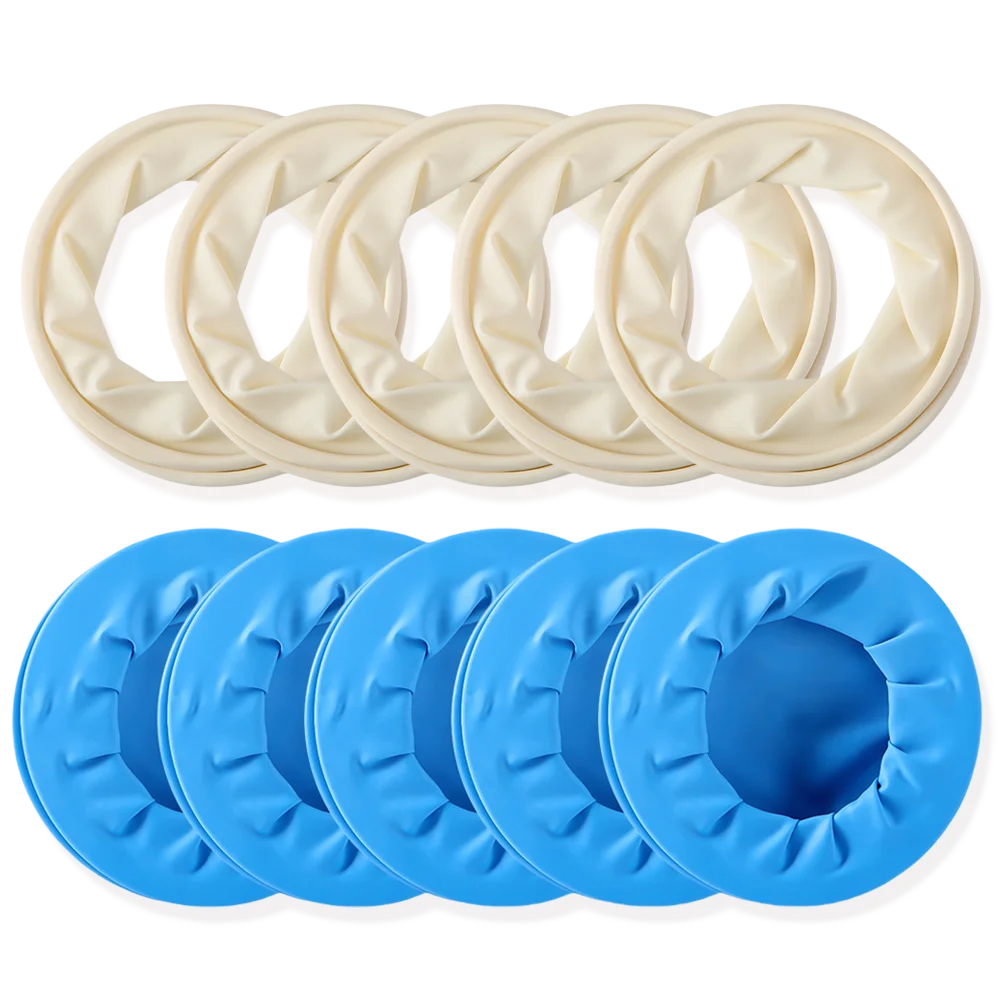 Set of 10 Oral Cheek Rubber Barrier Openers in White/Blue