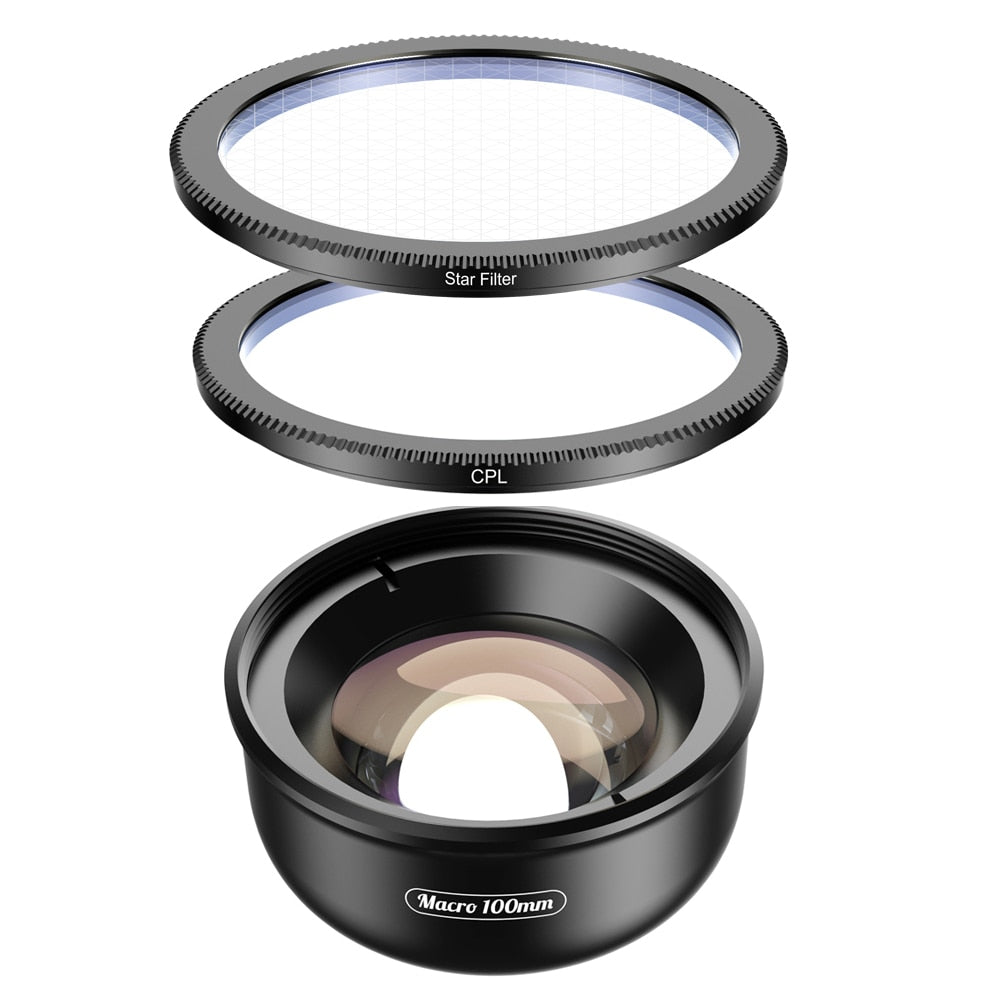 100mm Professional Macro Lens HD for mobile Phone Lens With CPL Star Filter.