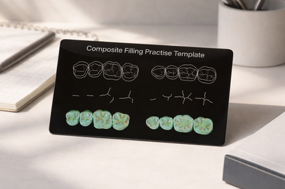 Composite Resin Filling Practice Boards: Anatomical Models for Study and Skill Development in Three Sizes.