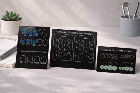 Composite Resin Filling Practice Boards: Anatomical Models for Study and Skill Development in Three Sizes.