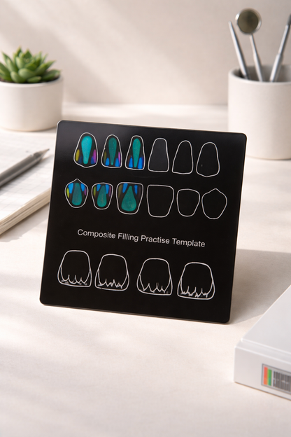 Composite Resin Filling Practice Boards: Anatomical Models for Study and Skill Development in Three Sizes.