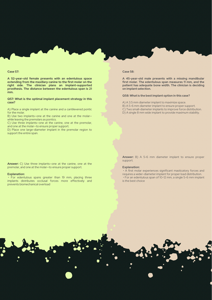 Implantology Guide PDF & Clinical Scenarios with Explanations