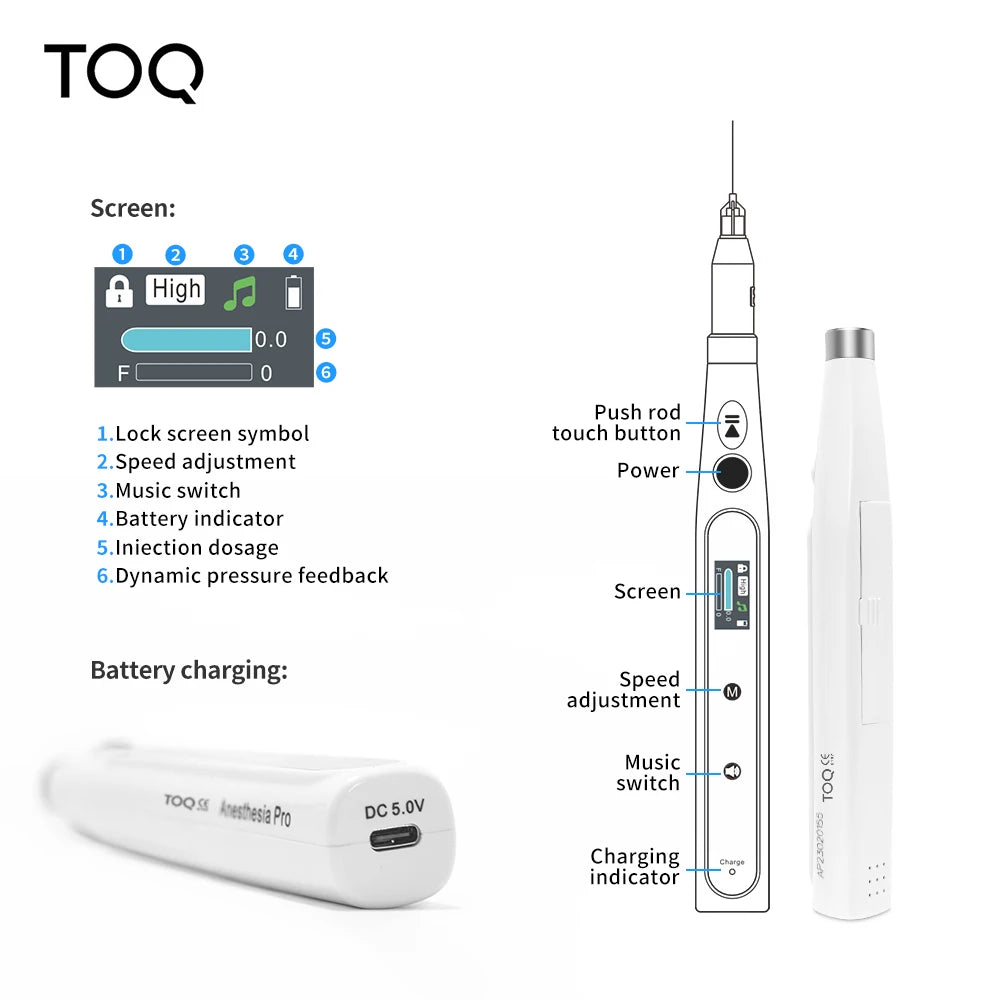 Dental Anesthesia Injector Portable Wireless with LCD Display