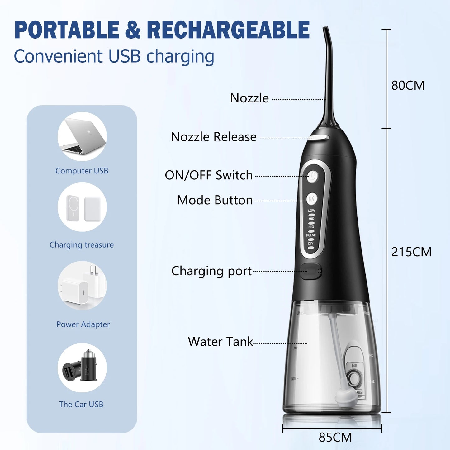 Oral Irrigator Portable Water Flosser