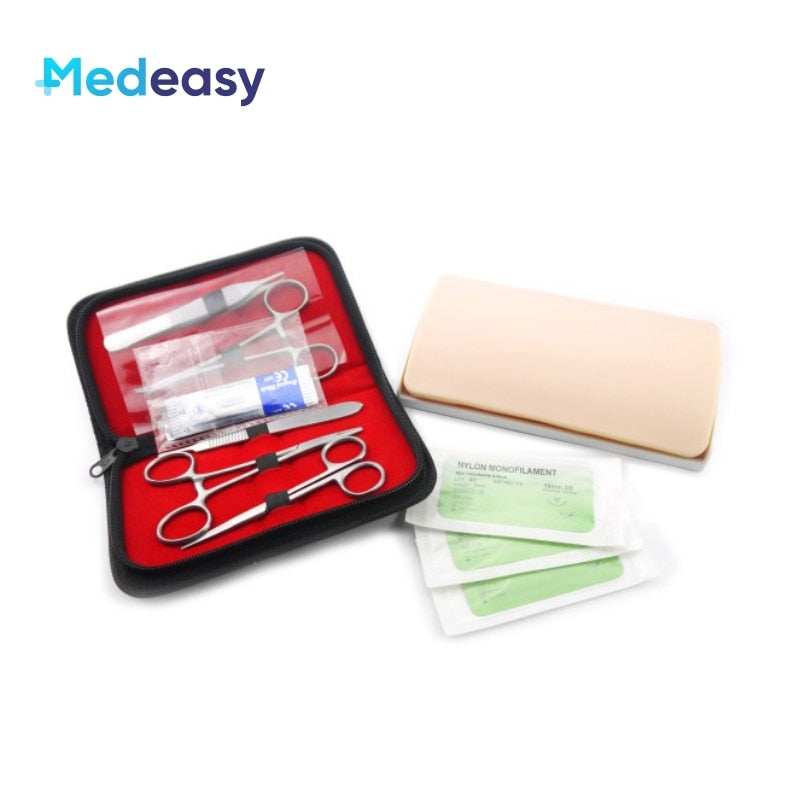 Medical / Dental Students Suture Kit practice model with Skin Pad Model Tool Set.