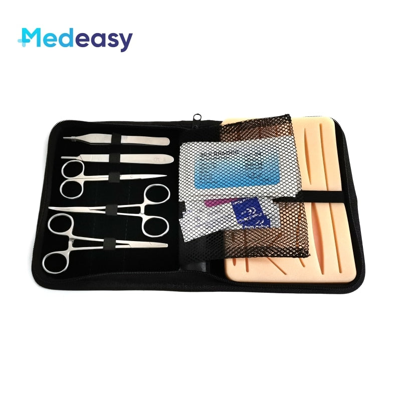 Medical / Dental Students Suture Kit practice model with Skin Pad Model Tool Set.