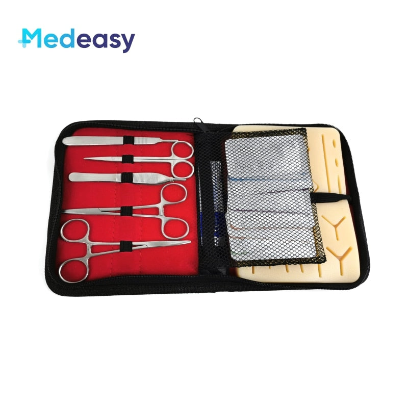 Medical / Dental Students Suture Kit practice model with Skin Pad Model Tool Set.