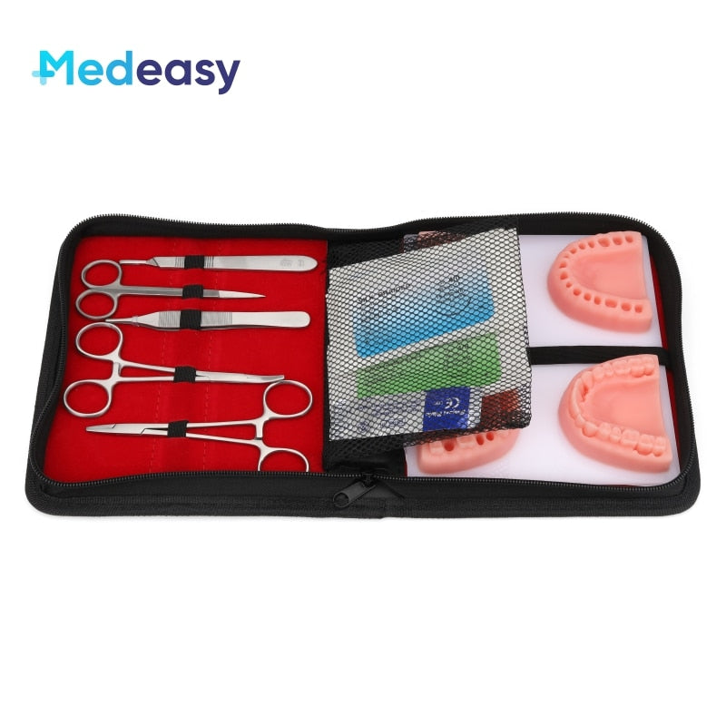 Medical / Dental Students Suture Kit practice model with Skin Pad Model Tool Set.