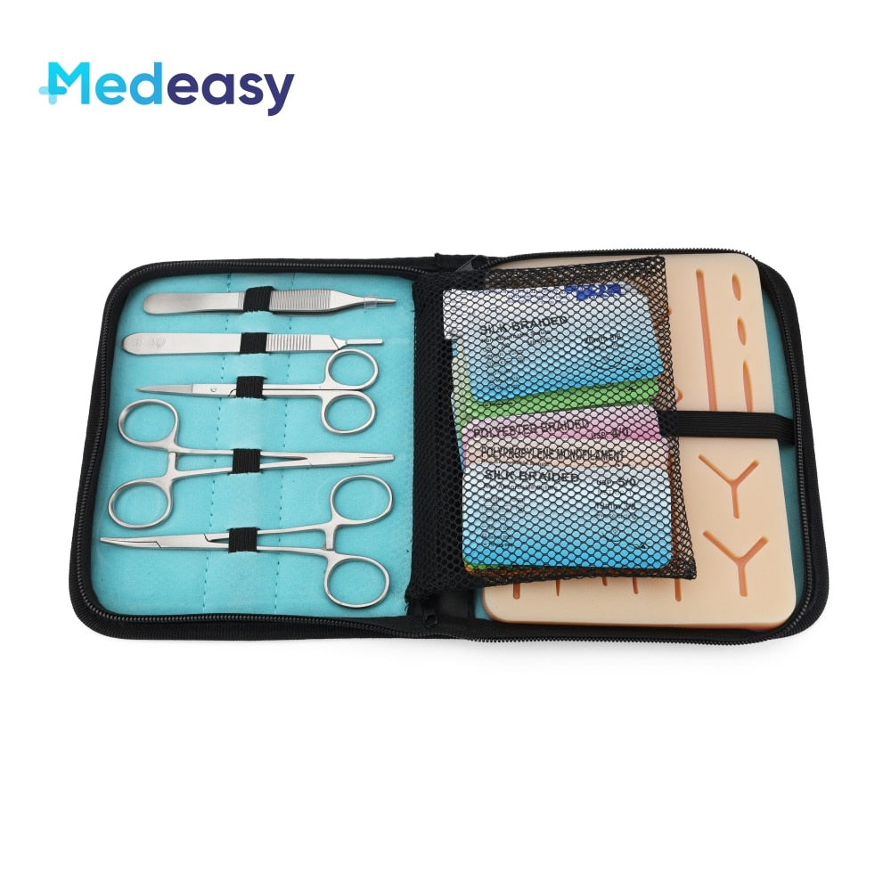 Medical / Dental Students Suture Kit practice model with Skin Pad Model Tool Set.